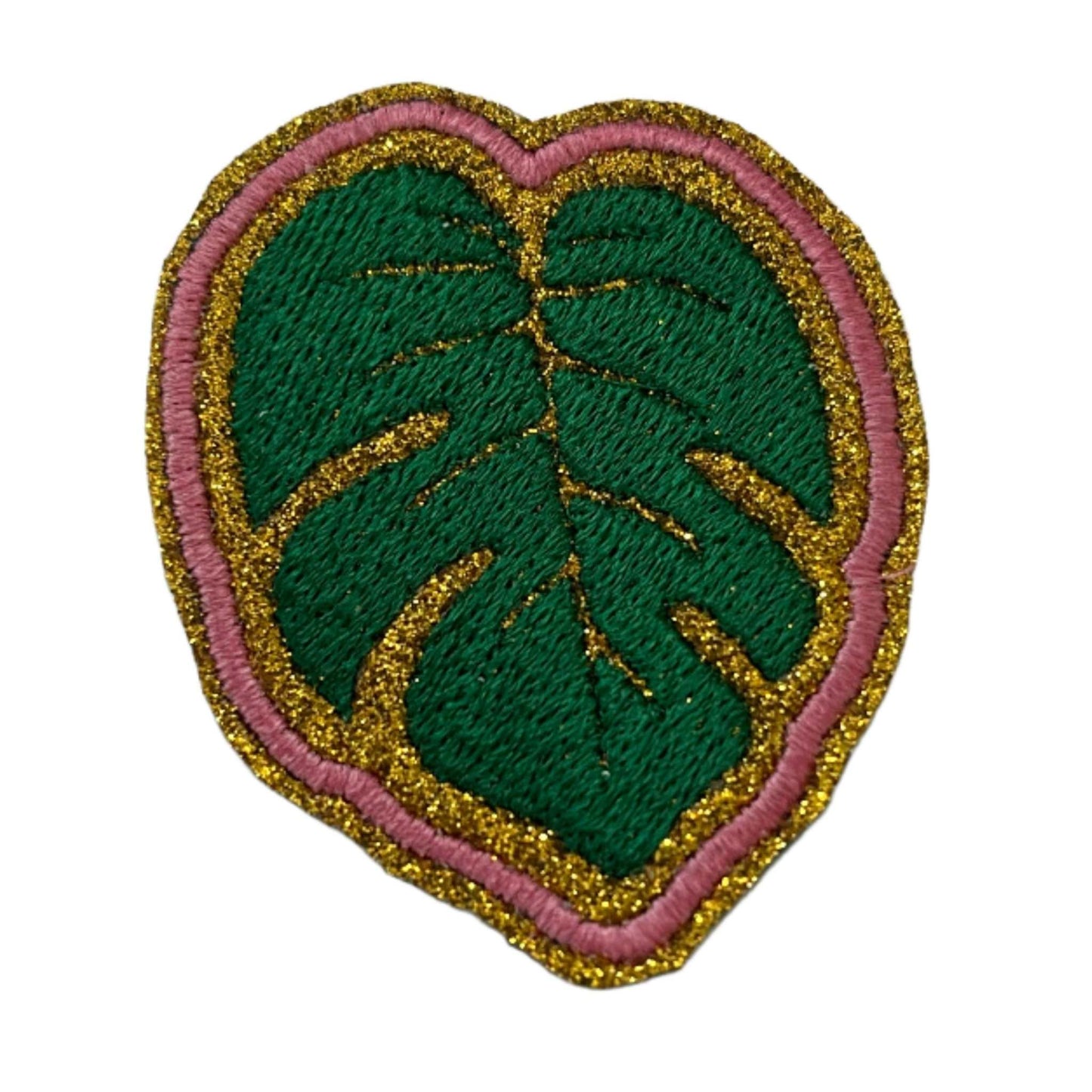 Monstera Leaf embroidered patch for custom trucker hats.