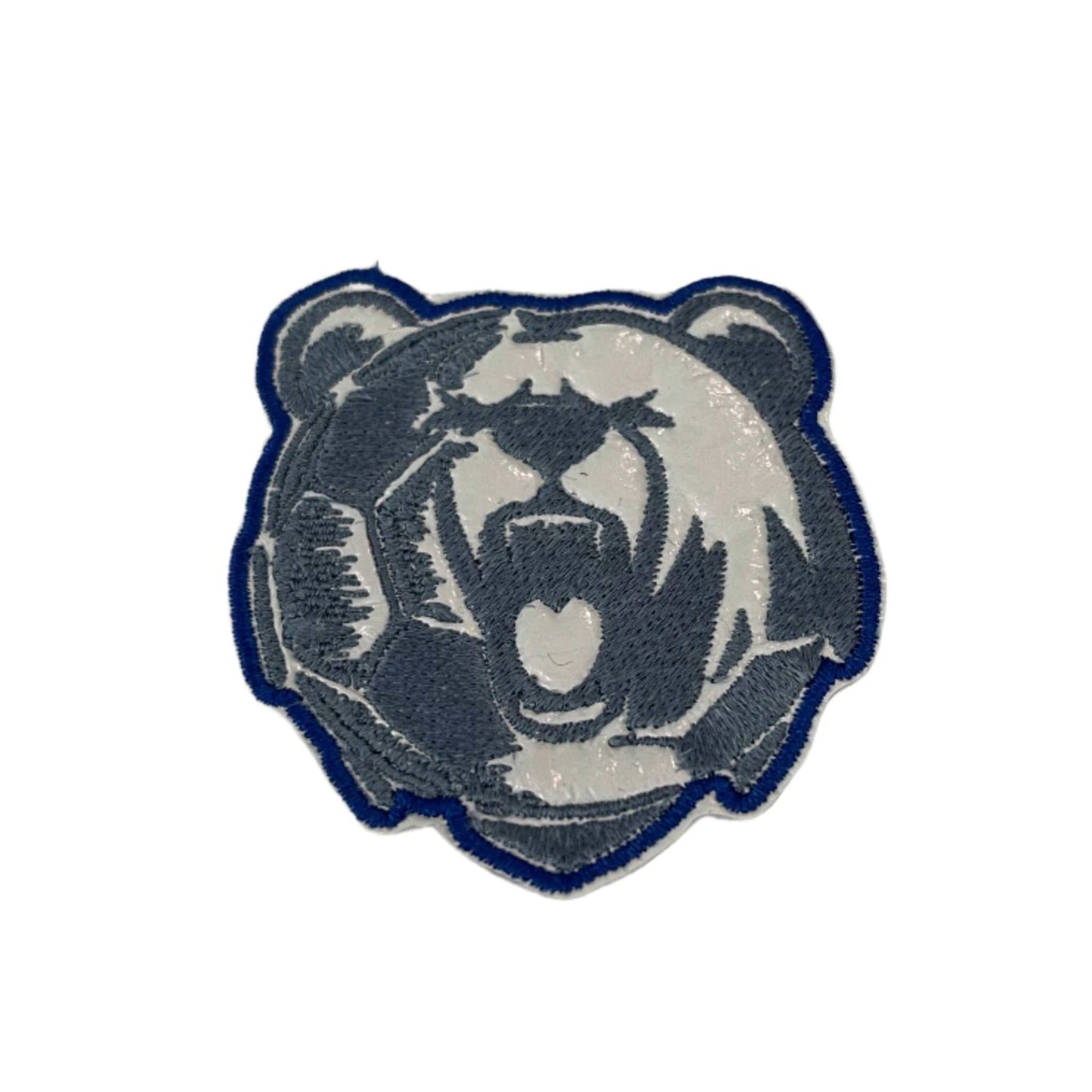 Belinder Bear Soccer Ball Mascot embroidered patch with unique sports design.