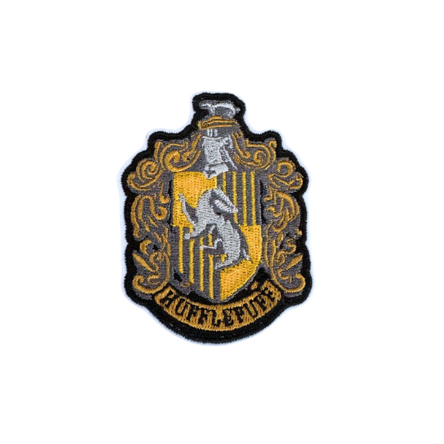 Handmade Hogwarts Hufflepuff patch for customization on hats.
