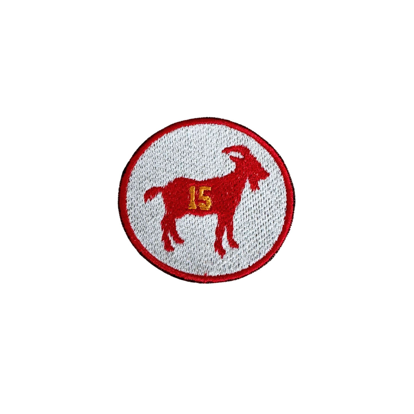 Patrick Mahomes GOAT 15 Handmade Patch - Iconic Chiefs Accessory