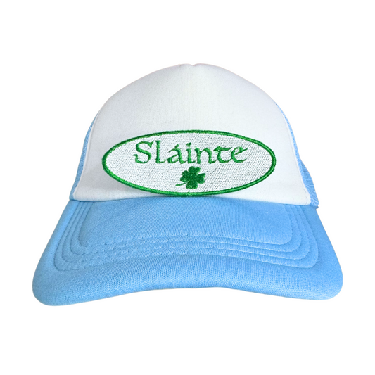 Sláinte patch with a shamrock, perfect for St. Patrick's Day and Irish-themed customization.