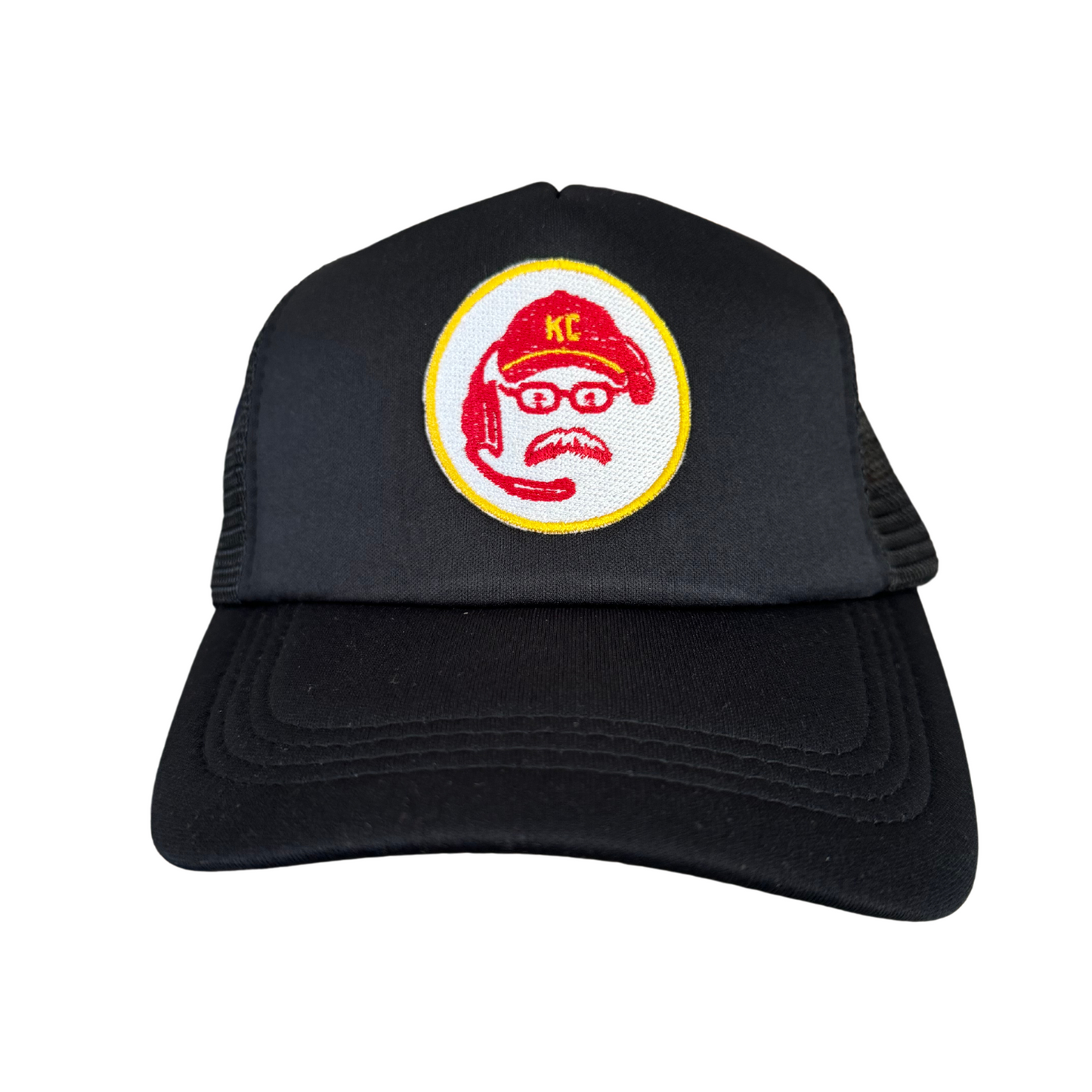 Kansas City Chiefs Coach Andy Reid trucker hat with embroidered patch, handmade in Kansas City.