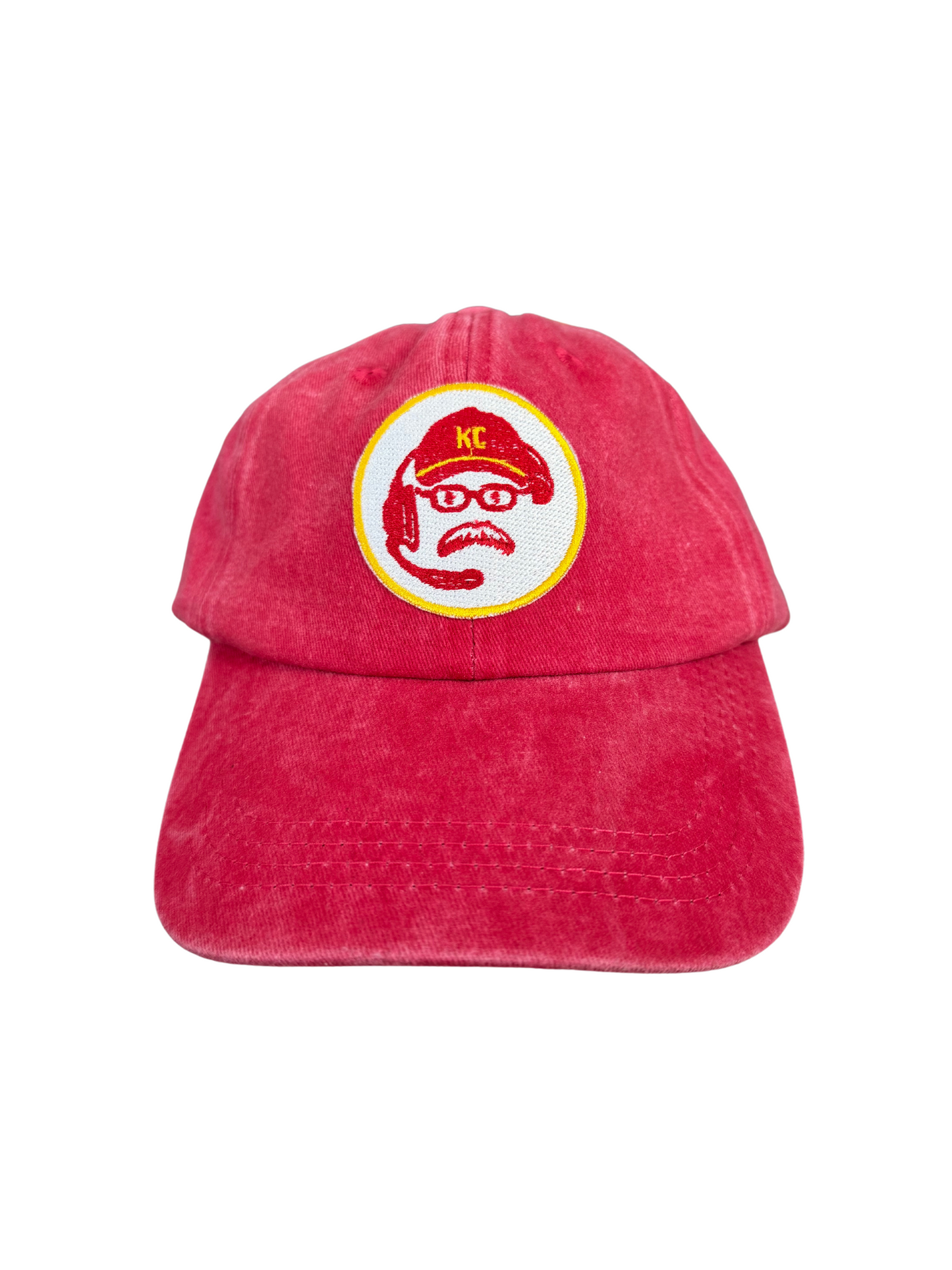 Kansas City Chiefs Coach Andy Reid vintage red hat with embroidered patch, handmade.