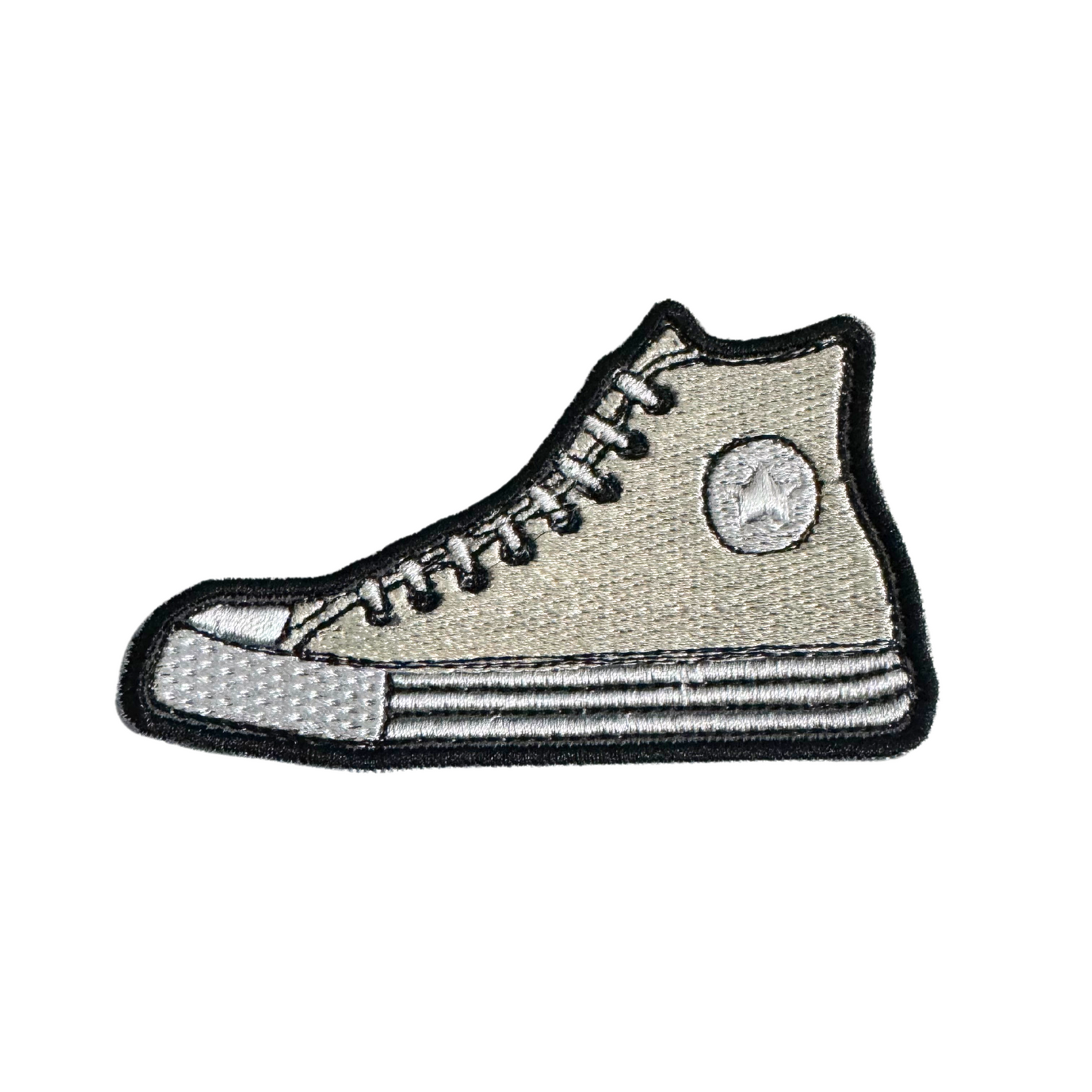 Retro High-Top Sneaker Iron-On Patch with Handmade Classic Design