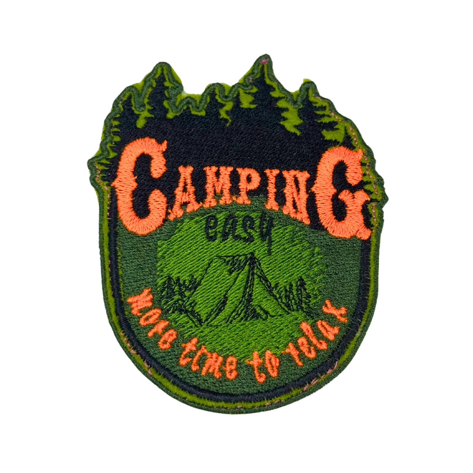camping in meiner nähe Camping Embroidered Patch – “More Time to Relax” Iron-On Patch – Handmade in Kansas City – Ready to Ship