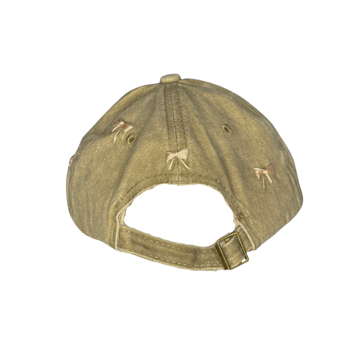 Green cap with decorative elements on a white background
