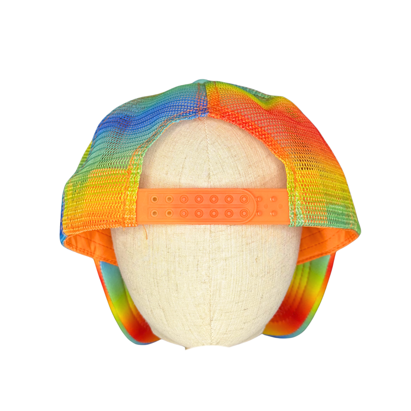 Neon mesh cap on a white background