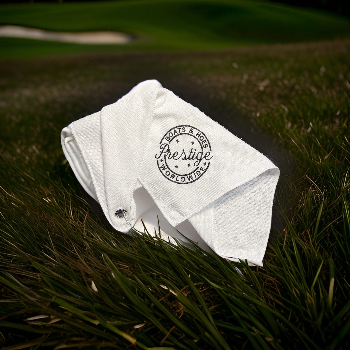 Prestige Worldwide 'Boats n Hoes' Microfiber Golf Towel - The Ultimate Golfer's Companion with a Twist of Humor