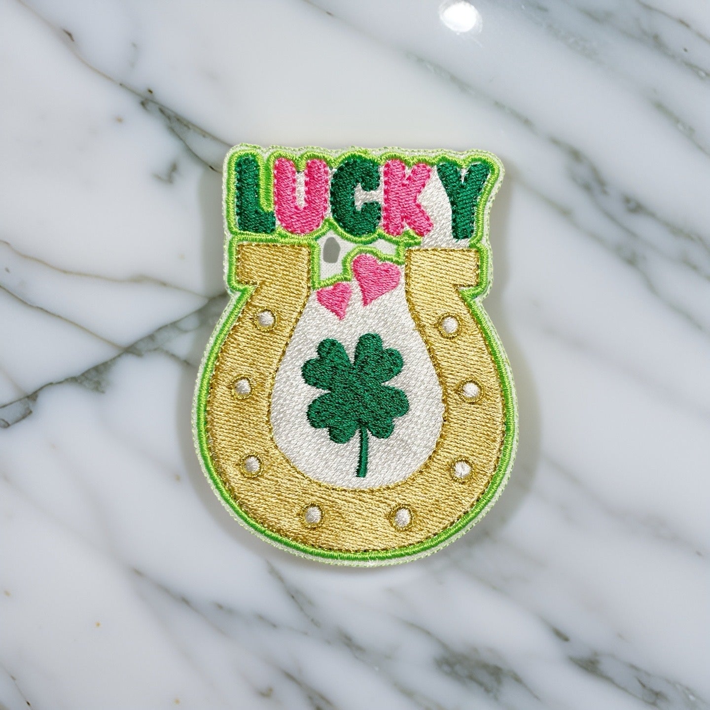 Lucky You - Handcrafted Lucky Horse Shoe Patch, Iron-On or Sew-On, Large Size