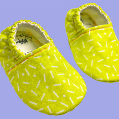 Neon Yellow Sprinkle Baby Shoes