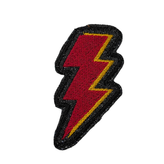 Kansas City Chiefs Lightning Bolt patch in red and yellow for customization.