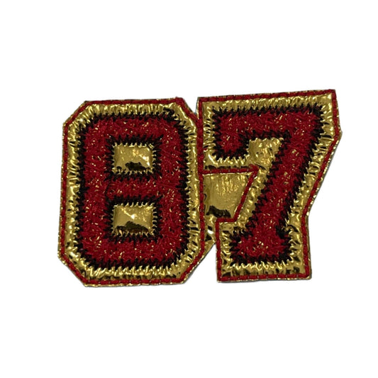 Travis Kelce 87 embroidered patch for trucker hats customization.