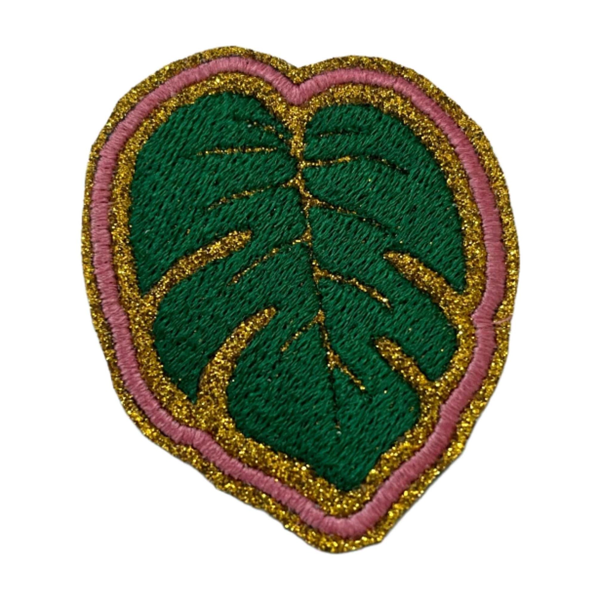 Monstera Leaf embroidered patch for custom trucker hats.