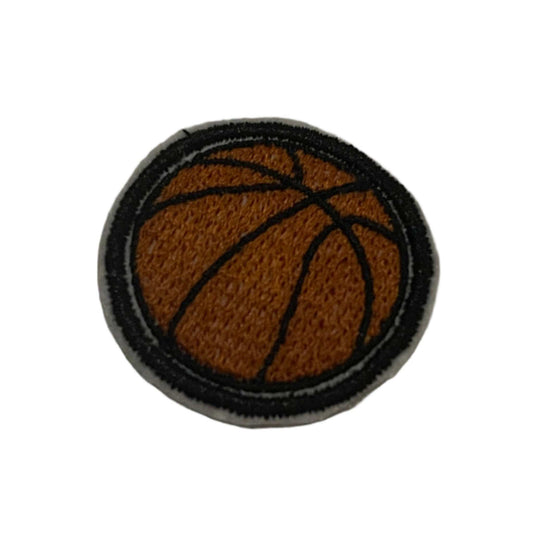 Basketball embroidered patch for custom trucker hats.