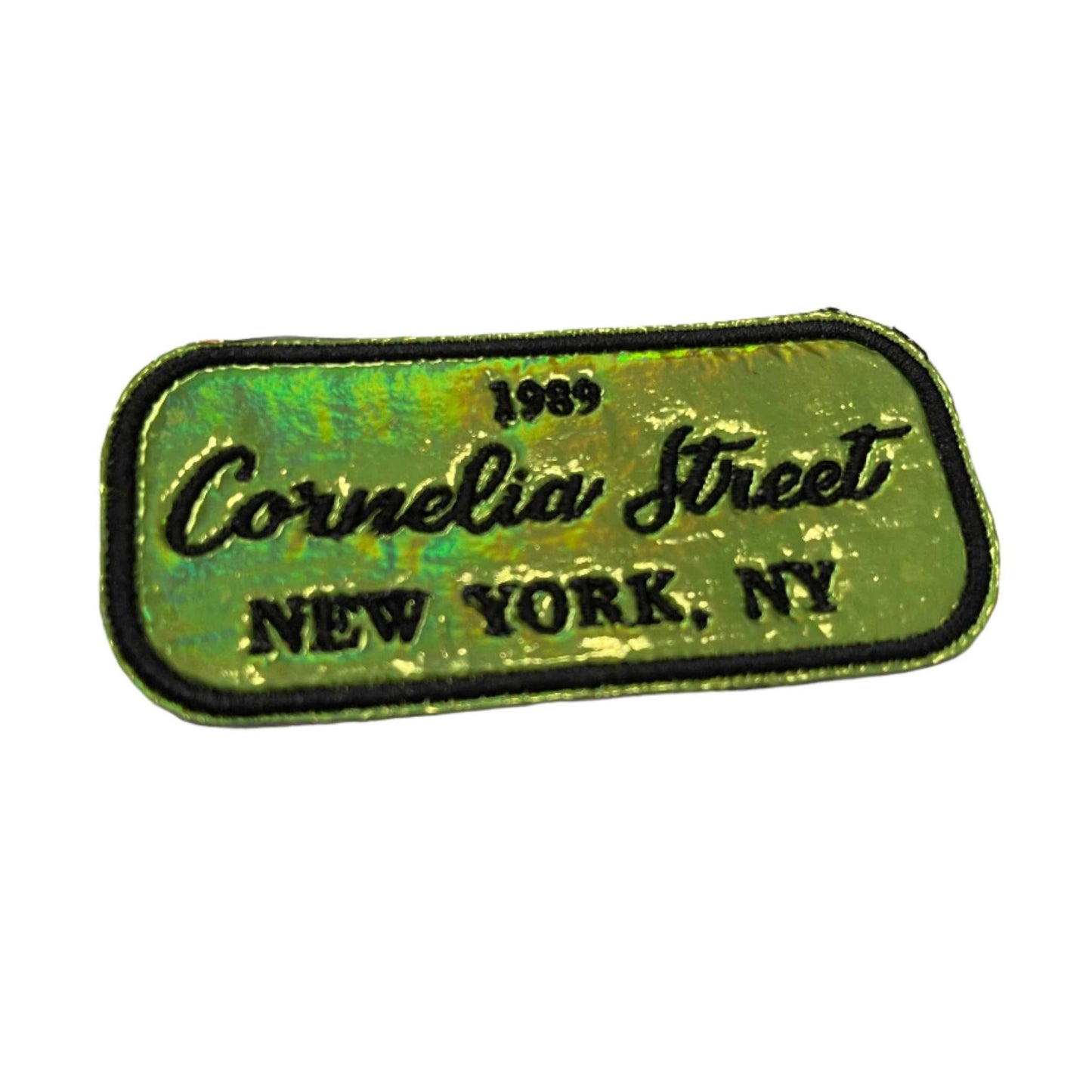 Cornelia Street iron-on patch featuring "1989" and "New York, NY," celebrating Taylor Swift.
