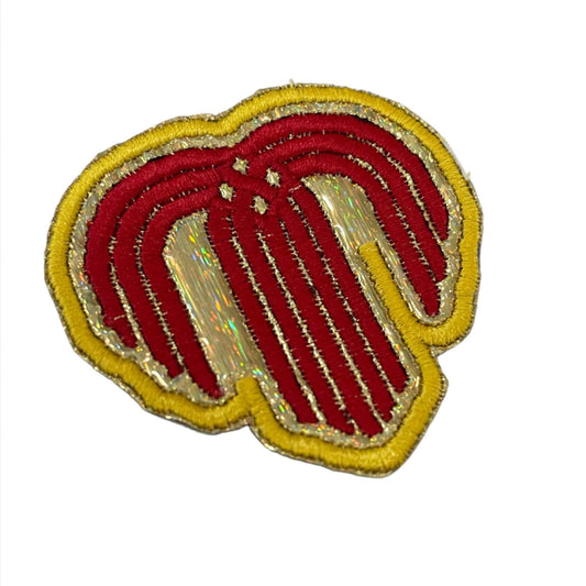 Kansas City Fountain Logo Patch in Chiefs colors on white background.