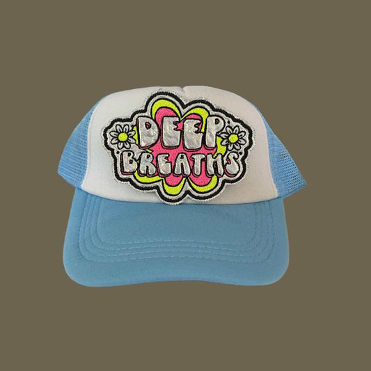 Deep Breaths Neon Embroidered Iron-On Patch – Silver Holographic