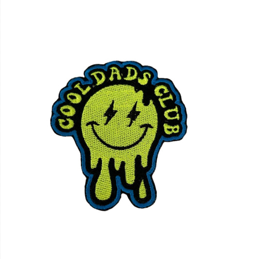 Cool Dads Club Dripping Smiley Face Patch - Customizable, trendy accessory for dad pride.