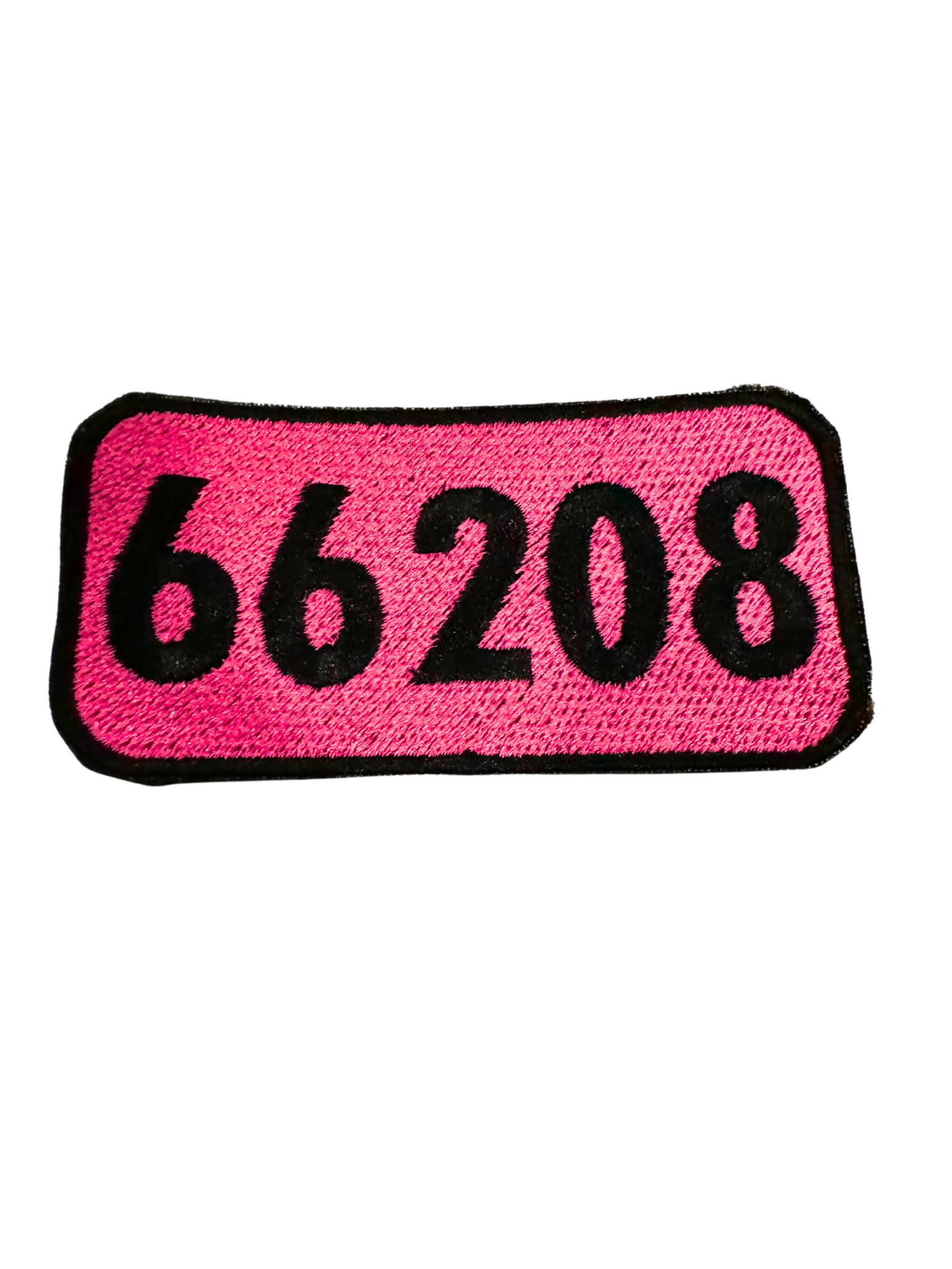 66208 patch black on neon pink background