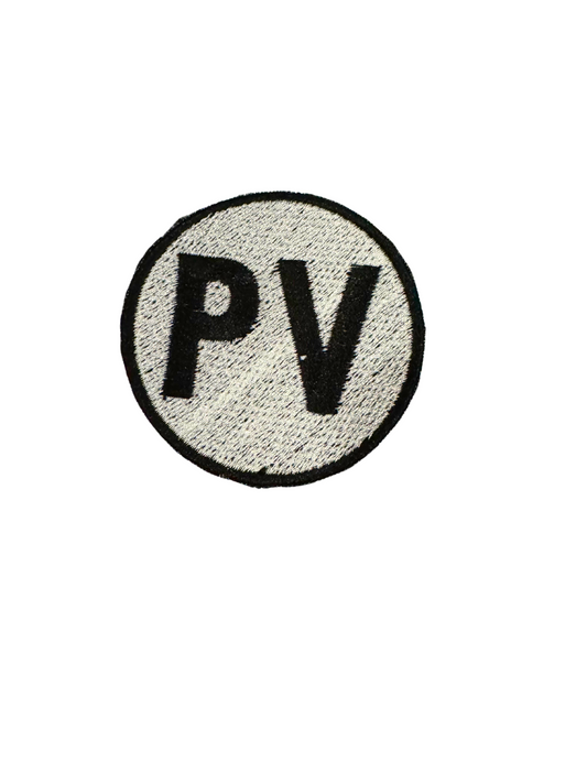 PV BLACK patch on white background.