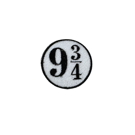 Platform 9¾ patch for wizarding fans, perfect for customization on hats, jackets, or bags.
