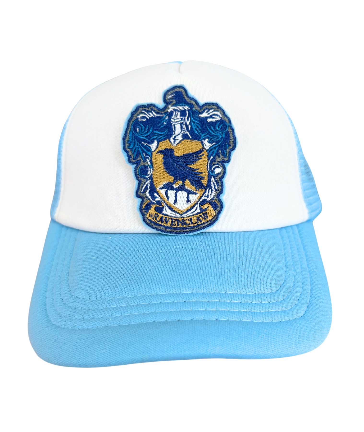 Close-up of Ravenclaw embroidered patch with detailed design