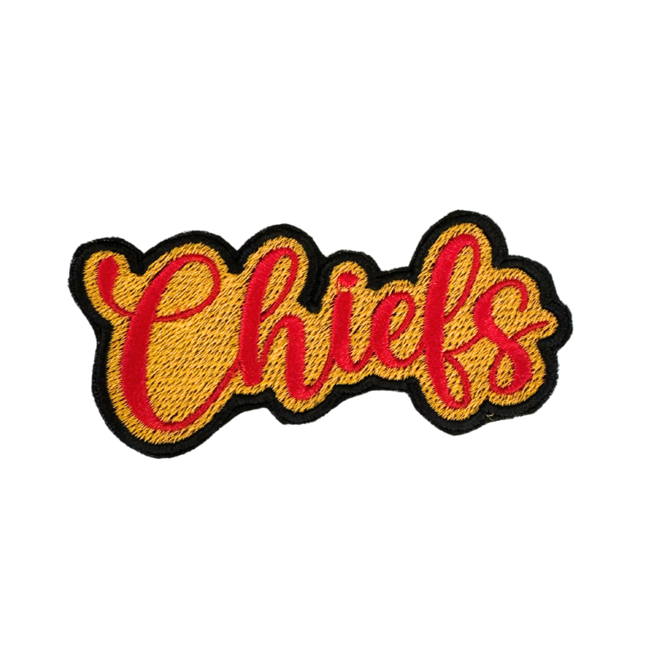 Chiefs embroidered patch for custom hat or accessory.