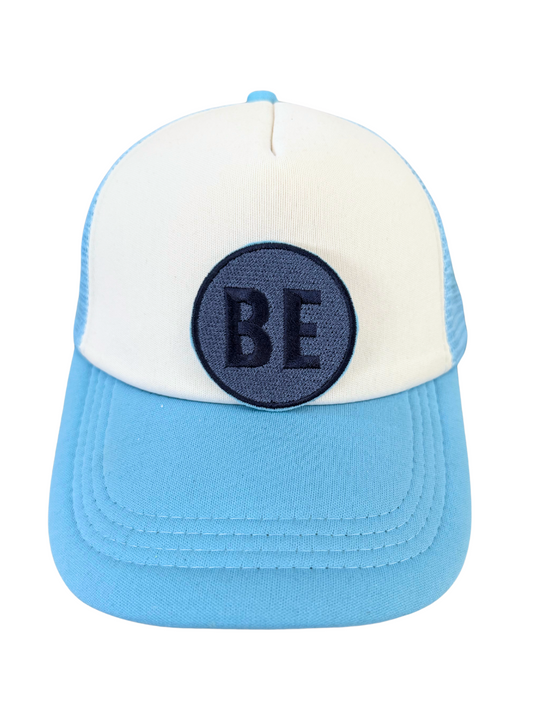 Blue and navy Belinder Elementary "BE" patch