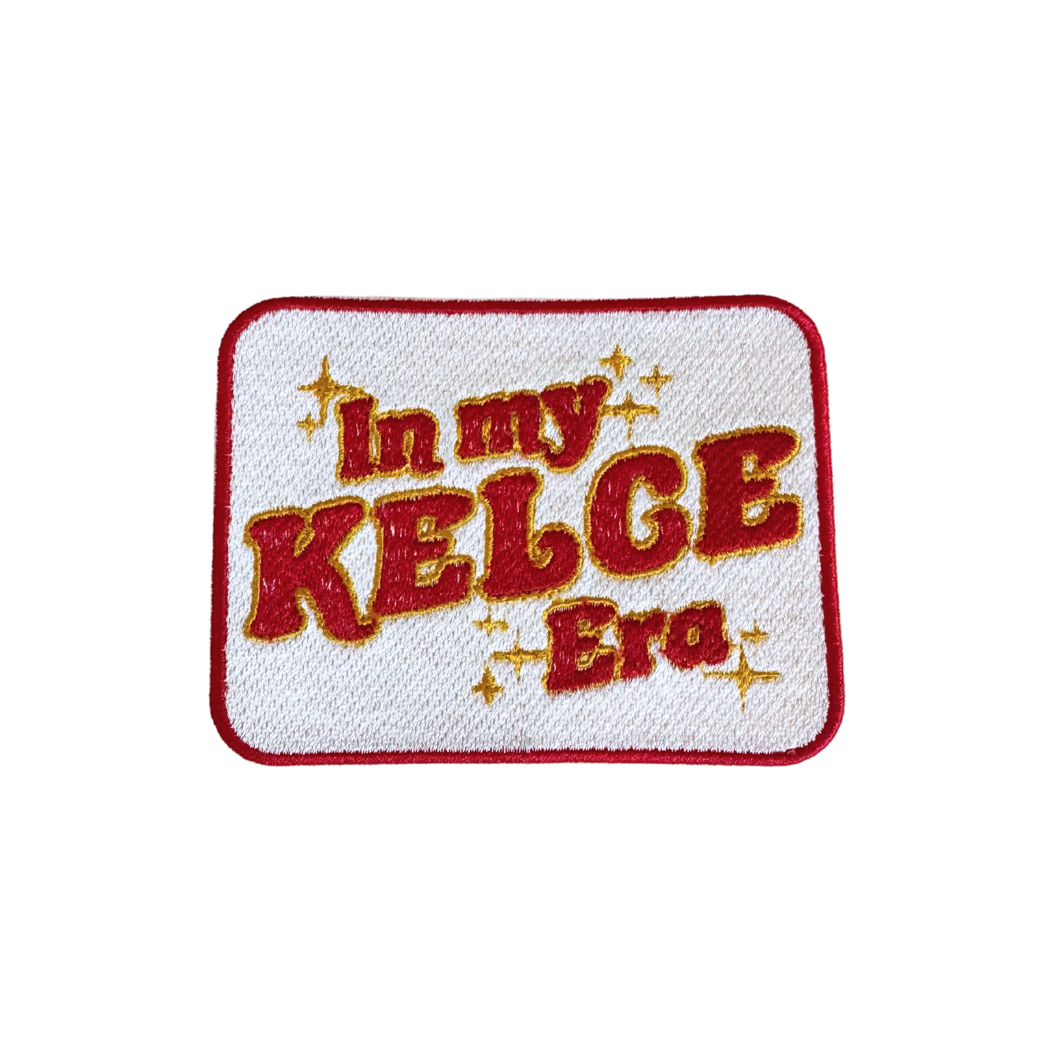 Kelce Era Handmade Patch – Chiefs-Inspired Accessory perfect for fans.