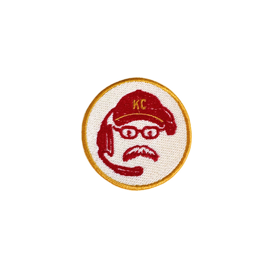 Handmade Coach Andy Reid patch, KC Chiefs inspired custom accessory, perfect for hats, bags, or jackets.