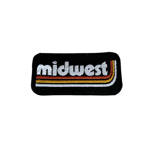 Retro Midwest patch for customization on hats and accessories.