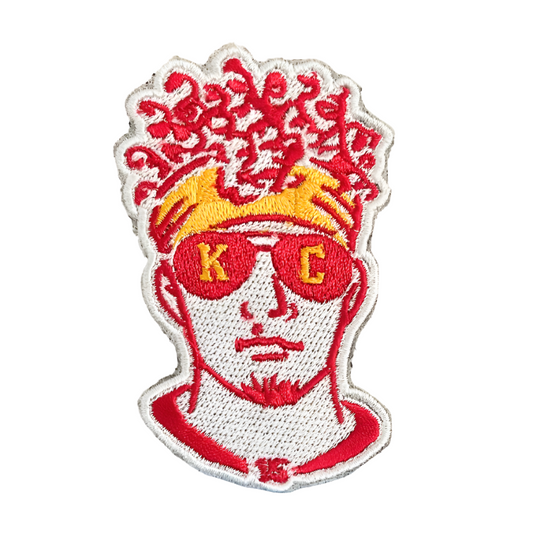 Custom Embroidered Patrick Mahomes Patch featuring Kansas City Chiefs design.