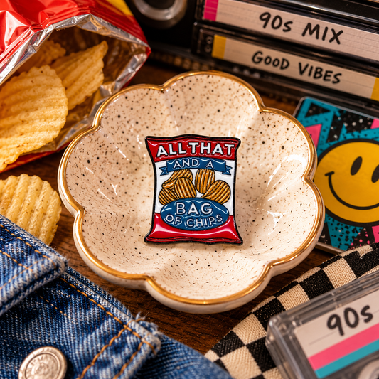 All That and a Bag of Chips enamel pin 90s nostalgia hero image