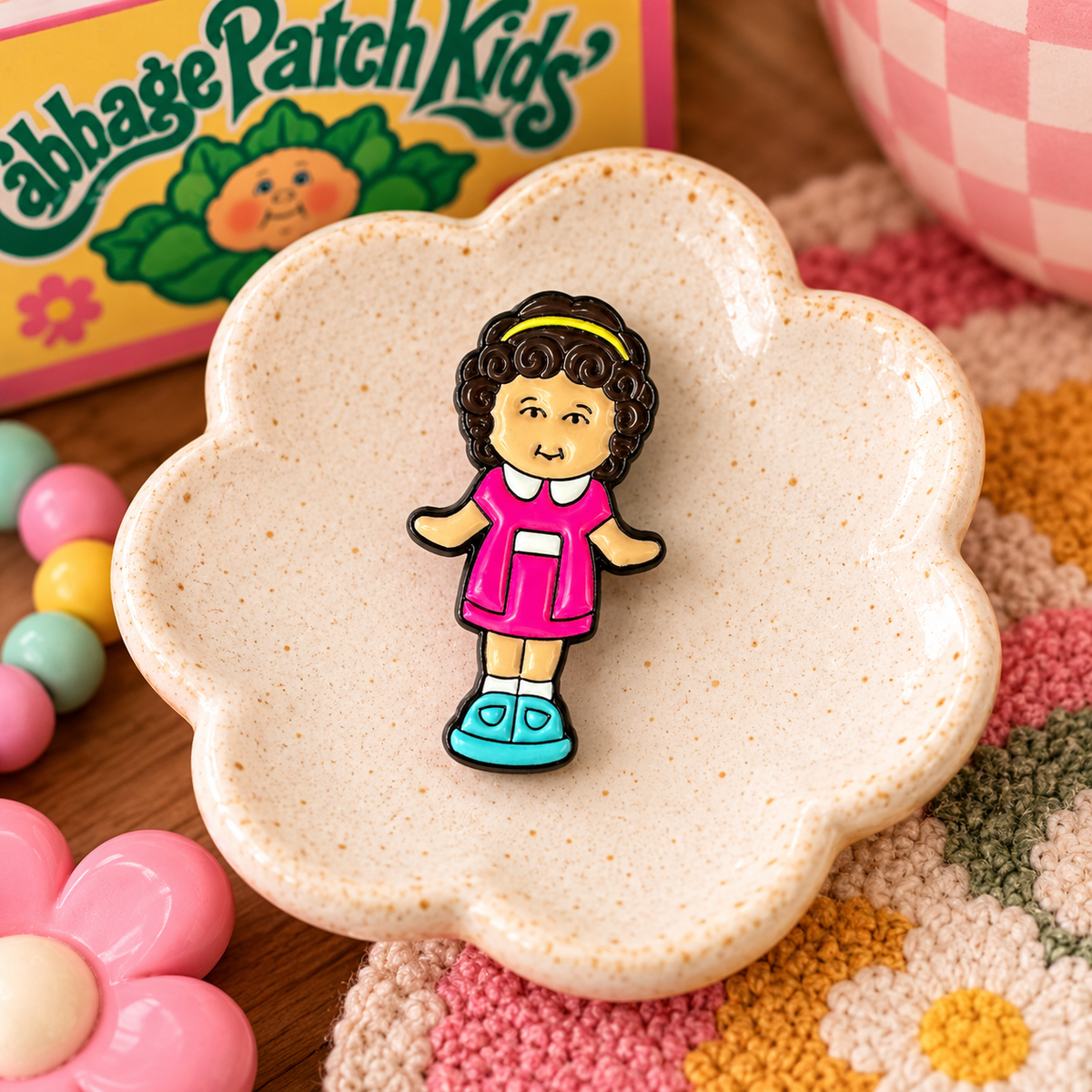 Cabbage Patch Kids girl enamel pin hero image
