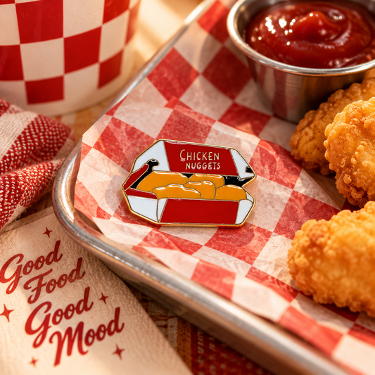 Chicken Nuggets enamel pin retro diner hero image
