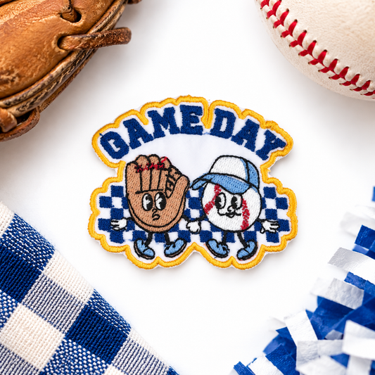 Game Day Baseball iron-on patch hero