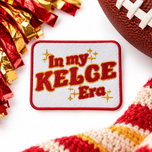 In My Kelce Era embroidered iron-on patch hero