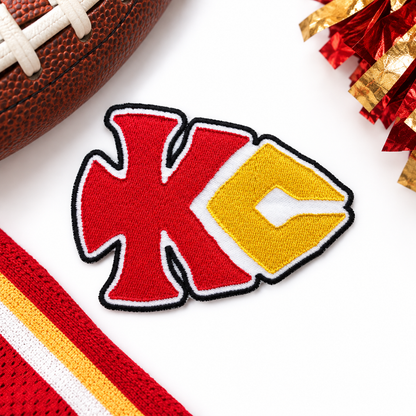 KC Arrowhead Iron-On Patch styled hero