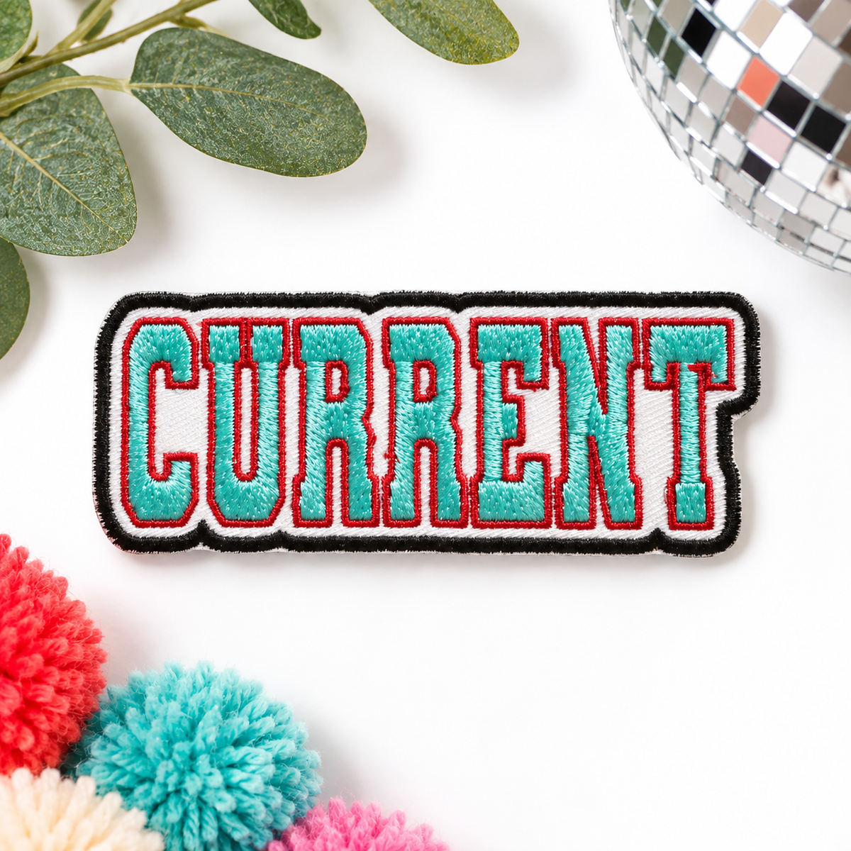 KC Current embroidered iron-on patch