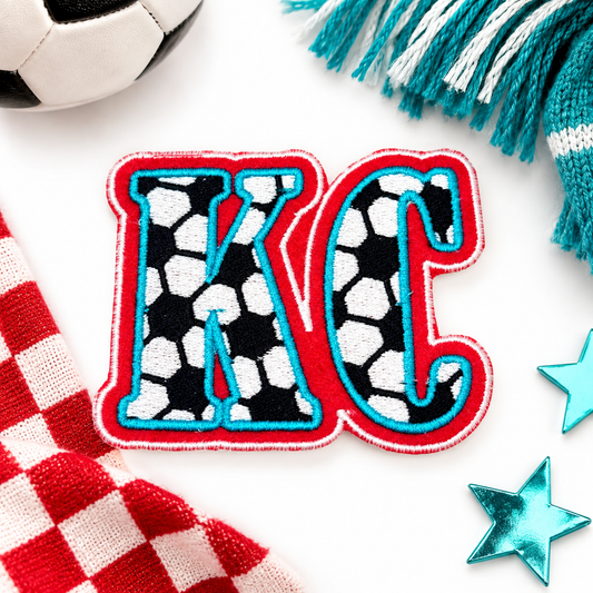 KC Current soccer iron-on patch styled hero photo