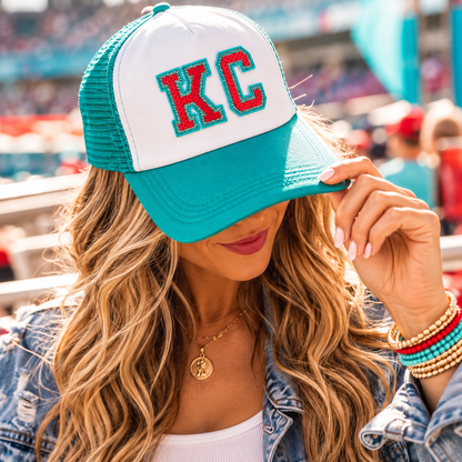 KC Current Varsity Trucker Hat worn at soccer game