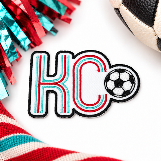 KC Soccer Ball Iron-On Patch styled hero