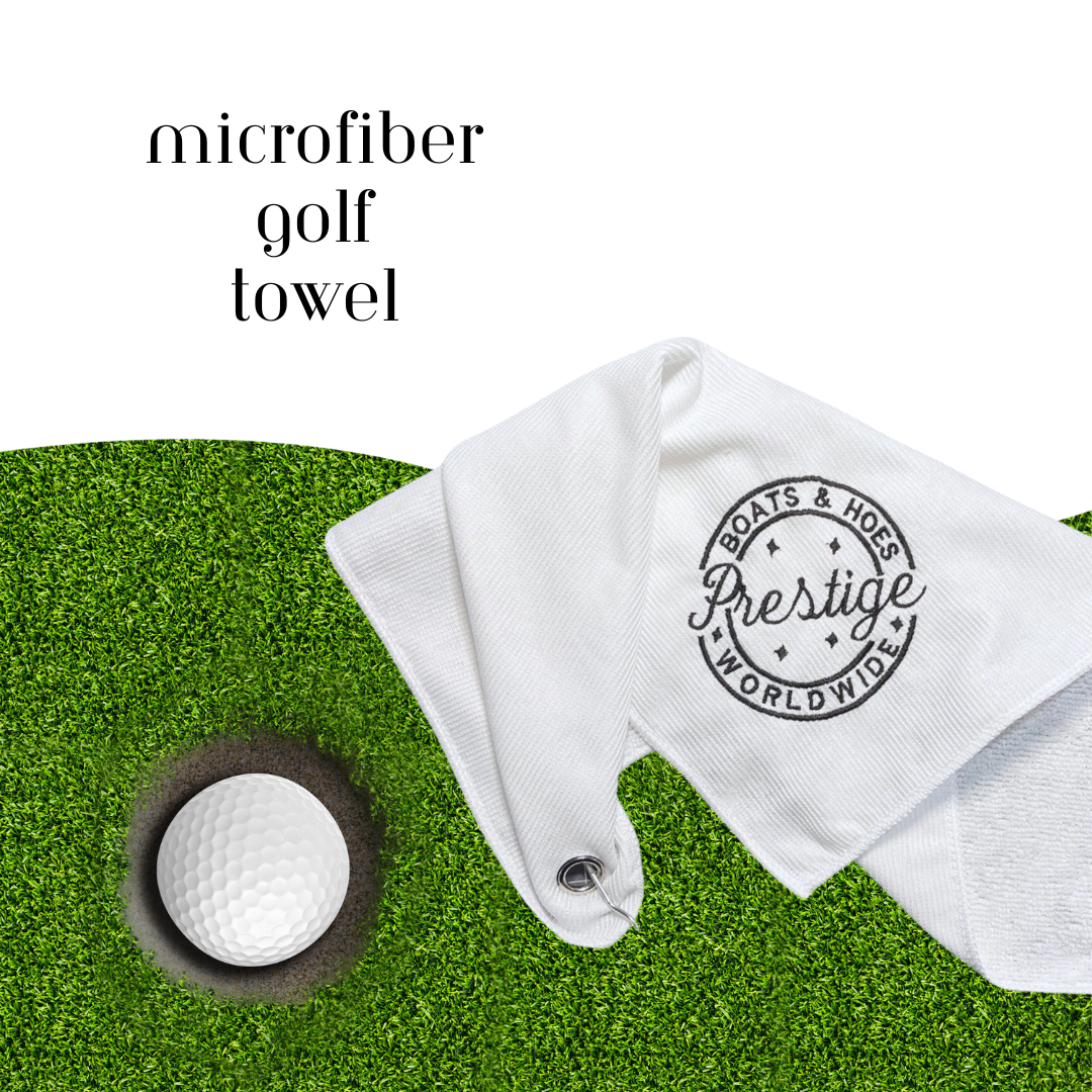 Prestige Worldwide 'Boats n Hoes' Microfiber Golf Towel - The Ultimate Golfer's Companion with a Twist of Humor