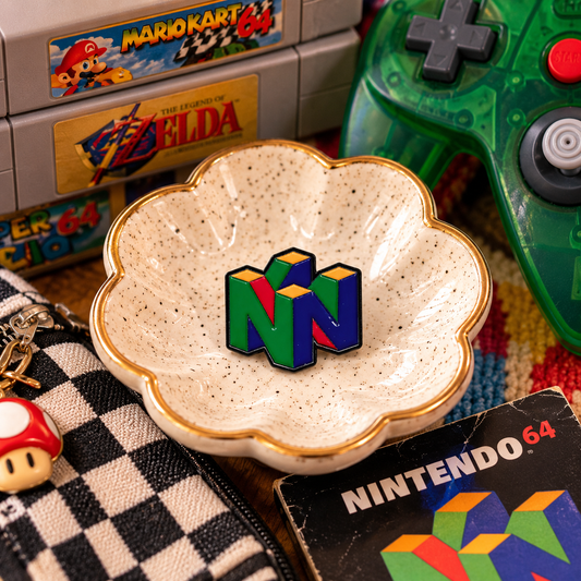 Nintendo 64 logo enamel pin retro gaming hero image