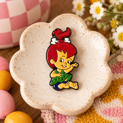 Pebbles Flintstone retro cartoon enamel pin