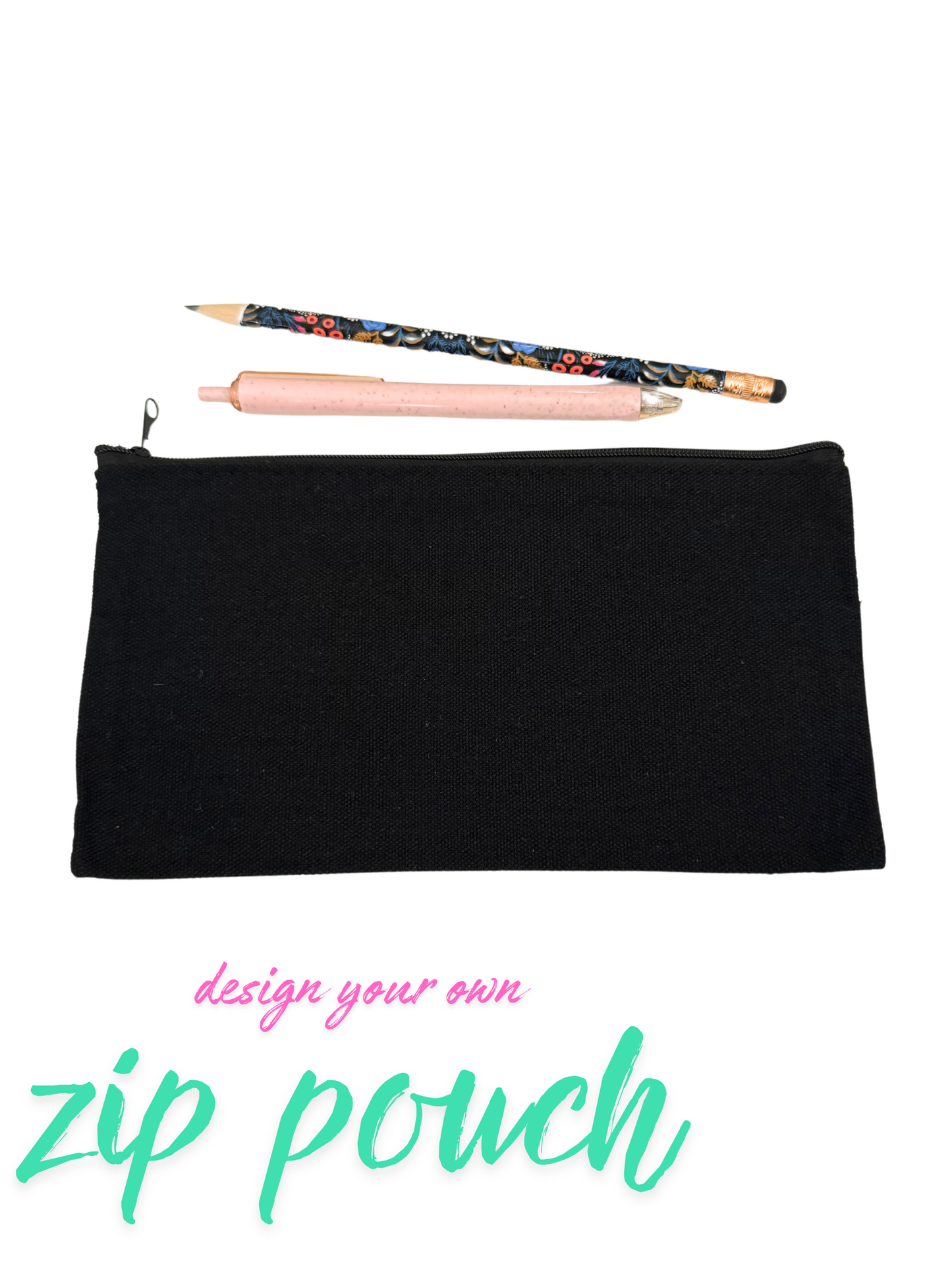 Black Zipper Pouch - Ready for Your Creative Touch