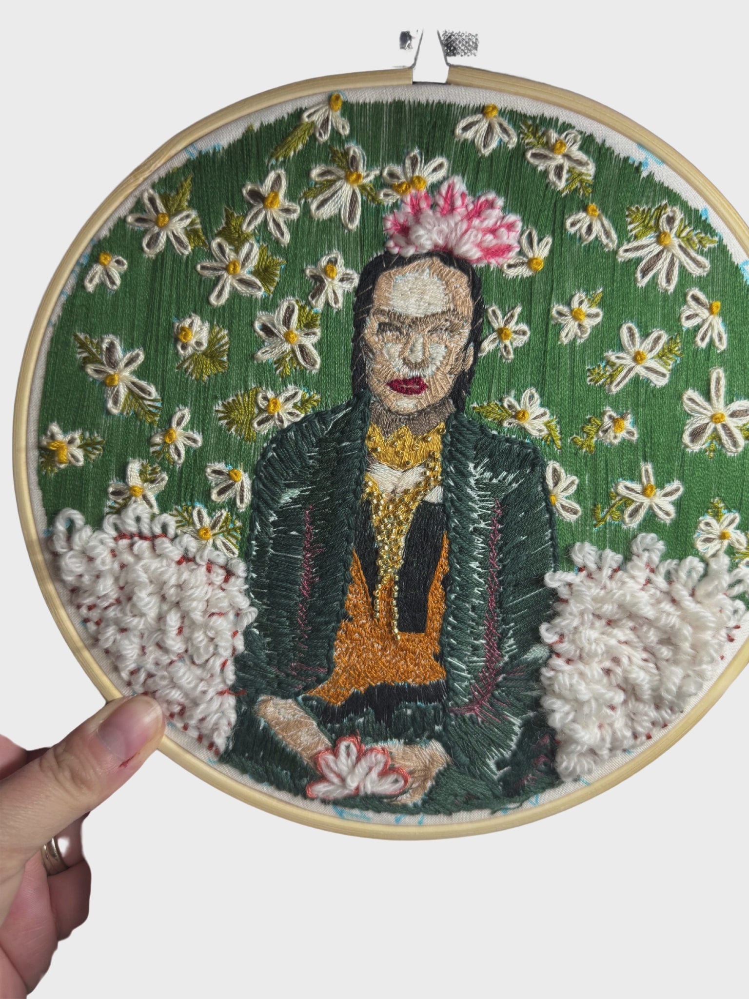 Load video: Video of my 2025 piece Frida being stitched in reverse.