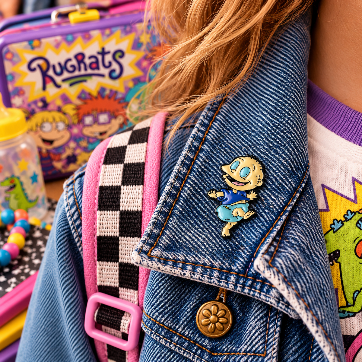 Tommy Pickles Rugrats enamel pin lifestyle image