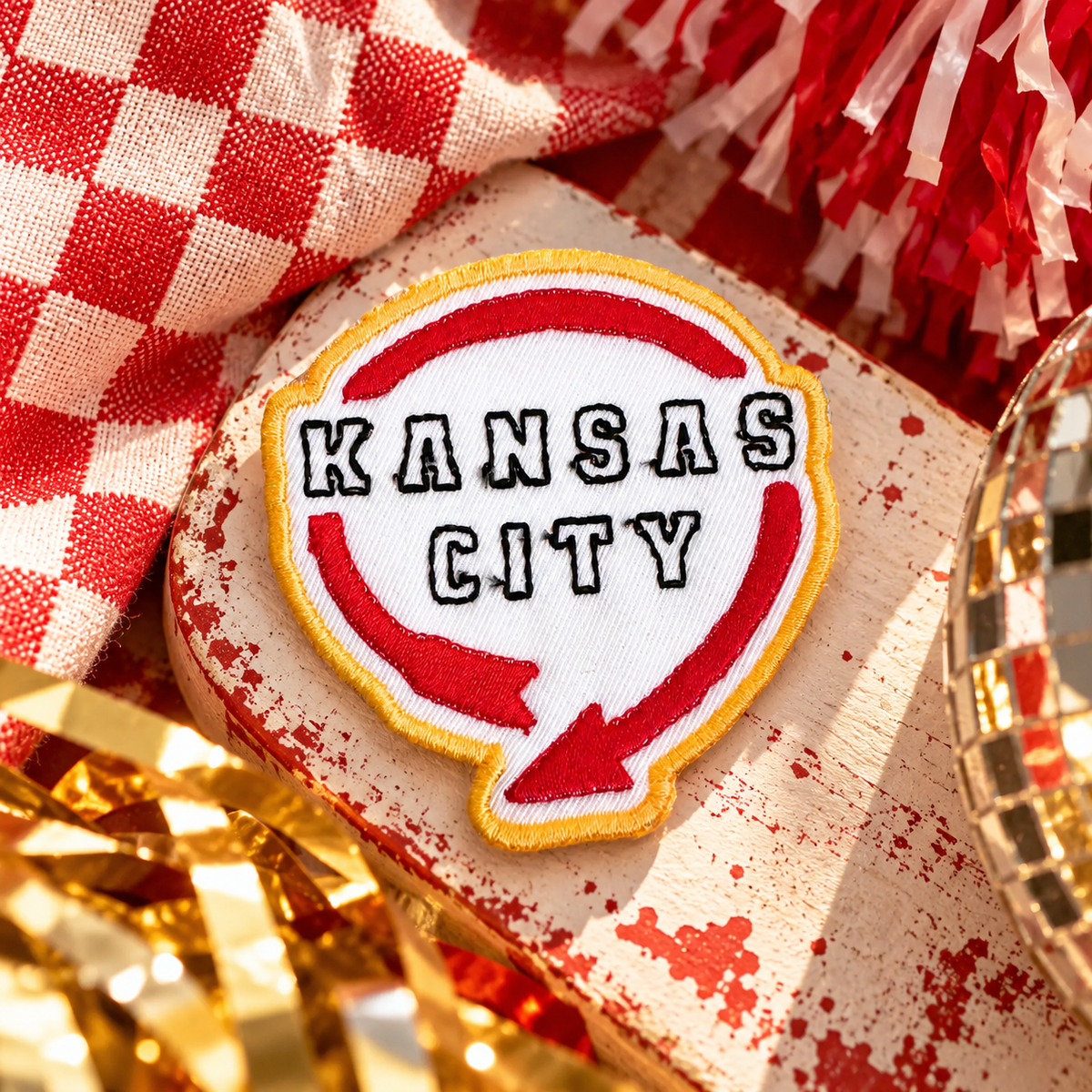 Kansas City Western Auto patch in Chiefs colors